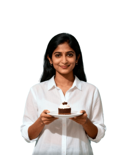 Woman with cake